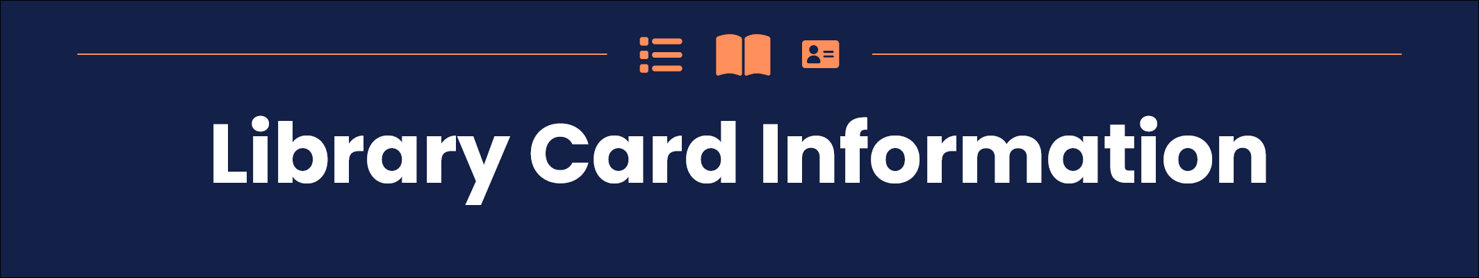 Library Card Information in white letters on a dark blue background